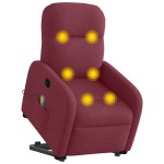 vidaXL Fotoliu de masaj electric rabatabil cu ridicare roșu vin textil vidaXL Fotoliu de masaj electric rabatabil cu ridicare roșu vin textil