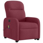 vidaXL Fotoliu de masaj electric rabatabil cu ridicare roșu vin textil vidaXL Fotoliu de masaj electric rabatabil cu ridicare roșu vin textil