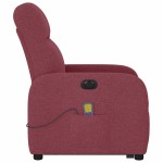 vidaXL Fotoliu de masaj electric rabatabil cu ridicare roșu vin textil vidaXL Fotoliu de masaj electric rabatabil cu ridicare roșu vin textil