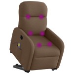 vidaXL Fotoliu electric de masaj rabatabil cu ridicare, maro, textil