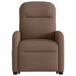 vidaXL Fotoliu electric de masaj rabatabil cu ridicare, maro, textil
