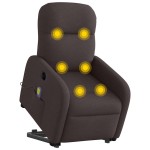 vidaXL Fotoliu electric masaj rabatabil cu ridicare maro închis textil vidaXL Fotoliu electric masaj rabatabil cu ridicare maro închis textil
