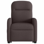 vidaXL Fotoliu electric masaj rabatabil cu ridicare maro închis textil vidaXL Fotoliu electric masaj rabatabil cu ridicare maro închis textil