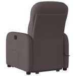 vidaXL Fotoliu electric masaj rabatabil cu ridicare maro închis textil vidaXL Fotoliu electric masaj rabatabil cu ridicare maro închis textil