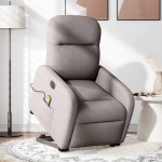 vidaXL Fotoliu electric masaj rabatabil cu ridicare, gri taupe, textil