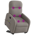vidaXL Fotoliu electric masaj rabatabil cu ridicare, gri taupe, textil
