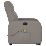 vidaXL Fotoliu electric masaj rabatabil cu ridicare, gri taupe, textil
