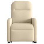 vidaXL Fotoliu electric de masaj rabatabil cu ridicare, crem, textil vidaXL Fotoliu electric de masaj rabatabil cu ridicare, crem, textil