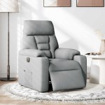 vidaXL Fotoliu rabatabil electric, gri deschis, textil