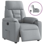 vidaXL Fotoliu rabatabil electric, gri deschis, textil