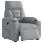 vidaXL Fotoliu rabatabil electric, gri deschis, textil