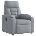 vidaXL Fotoliu rabatabil electric, gri deschis, textil