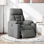 vidaXL Fotoliu rabatabil electric, gri închis, material textil
