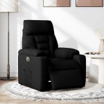 vidaXL Fotoliu rabatabil electric, negru, material textil