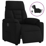 vidaXL Fotoliu rabatabil electric, negru, material textil