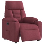 vidaXL Fotoliu rabatabil electric, roșu vin, material textil