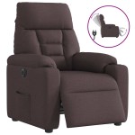 vidaXL Fotoliu rabatabil electric, maro închis, material textil