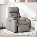 vidaXL Fotoliu rabatabil electric, gri taupe, material textil