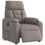 vidaXL Fotoliu rabatabil electric, gri taupe, material textil