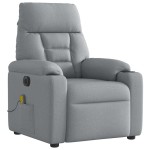 vidaXL Fotoliu electric de masaj rabatabil, gri deschis, microfibră