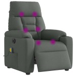 vidaXL Fotoliu electric de masaj rabatabil, gri închis, textil