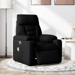 vidaXL Fotoliu electric de masaj rabatabil, negru, textil vidaXL Fotoliu electric de masaj rabatabil, negru, textil