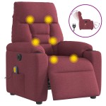 vidaXL Fotoliu electric de masaj rabatabil, roșu vin, textil vidaXL Fotoliu electric de masaj rabatabil, roșu vin, textil