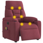 vidaXL Fotoliu electric de masaj rabatabil, roșu vin, textil vidaXL Fotoliu electric de masaj rabatabil, roșu vin, textil