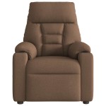 vidaXL Fotoliu electric de masaj rabatabil, maro, textil