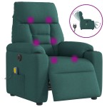 vidaXL Fotoliu electric de masaj rabatabil, verde închis, textil vidaXL Fotoliu electric de masaj rabatabil, verde închis, textil