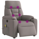vidaXL Fotoliu electric de masaj rabatabil, gri taupe, textil