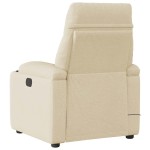 vidaXL Fotoliu electric de masaj rabatabil, crem, textil