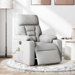 vidaXL Scaun reclinabil electric pentru masaj Cloud Grey Fabric