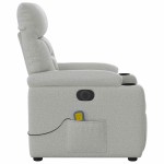 vidaXL Scaun reclinabil electric pentru masaj Cloud Grey Fabric