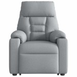 vidaXL Fotoliu rabatabil cu ridicare, gri deschis, material textil