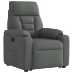 vidaXL Fotoliu rabatabil cu ridicare pe verticală, gri închis, textil vidaXL Fotoliu rabatabil cu ridicare pe verticală, gri închis, textil