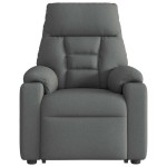 vidaXL Fotoliu rabatabil cu ridicare pe verticală, gri închis, textil vidaXL Fotoliu rabatabil cu ridicare pe verticală, gri închis, textil