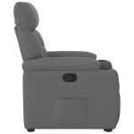 vidaXL Fotoliu rabatabil cu ridicare pe verticală, gri închis, textil vidaXL Fotoliu rabatabil cu ridicare pe verticală, gri închis, textil