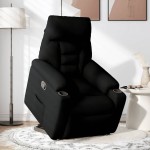 vidaXL Fotoliu rabatabil cu ridicare pe verticală, negru, textil