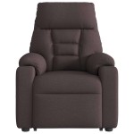 vidaXL Fotoliu rabatabil cu ridicare pe verticală, maro închis, textil