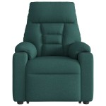 vidaXL Fotoliu rabatabil ridicare pe verticală, verde închis, textil vidaXL Fotoliu rabatabil ridicare pe verticală, verde închis, textil