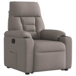 vidaXL Fotoliu rabatabil cu ridicare pe verticală, gri taupe, textil