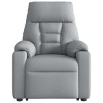 vidaXL Fotoliu electric rabatabil cu ridicare, gri deschis, textil