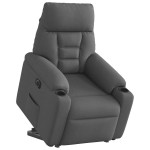 vidaXL Fotoliu electric rabatabil cu ridicare, gri închis, textil