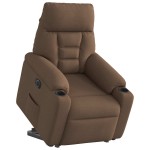 vidaXL Fotoliu electric rabatabil cu ridicare, maro, textil