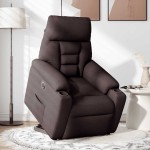 vidaXL Fotoliu electric rabatabil cu ridicare, maro închis, textil