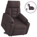 vidaXL Fotoliu electric rabatabil cu ridicare, maro închis, textil