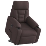 vidaXL Fotoliu electric rabatabil cu ridicare, maro închis, textil