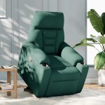 vidaXL Fotoliu electric rabatabil cu ridicare, verde închis, textil