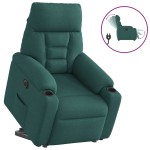 vidaXL Fotoliu electric rabatabil cu ridicare, verde închis, textil